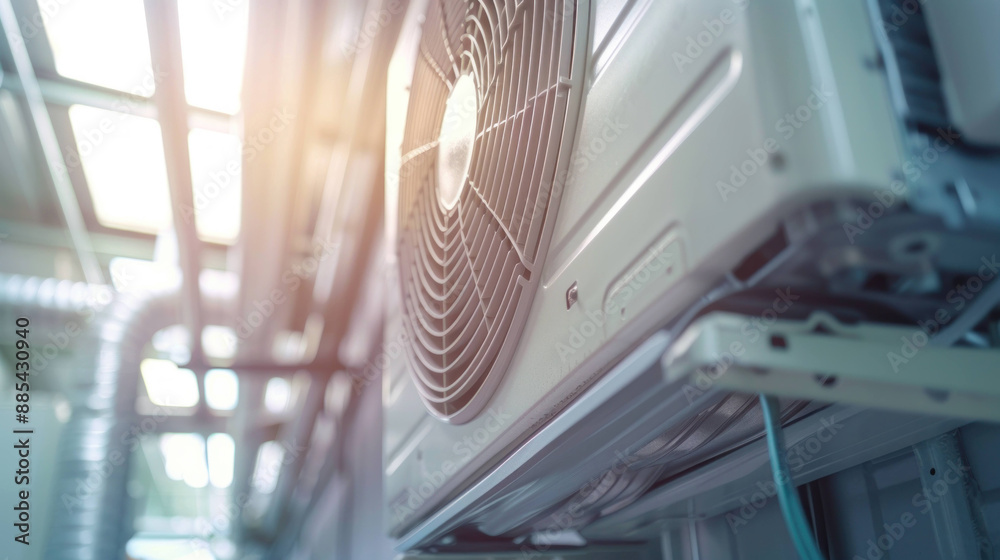 Professional HVAC Technician Conducting Air Conditioner Maintenance Service with Tools and Equipment Indoors Professional HVAC Technician Conducting Air Conditioner Maintenance Service with Tools and Equipment Indoors