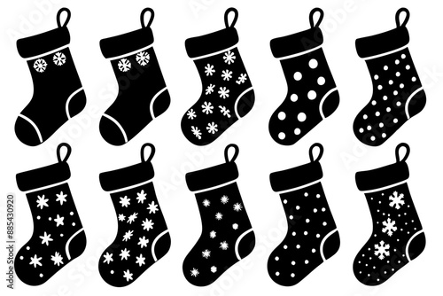 Christmas stocking silhouette , Christmas stocking vector, stocking silhouette , stocking vector