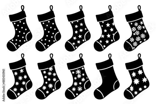 Christmas stocking silhouette , Christmas stocking vector, stocking silhouette , stocking vector