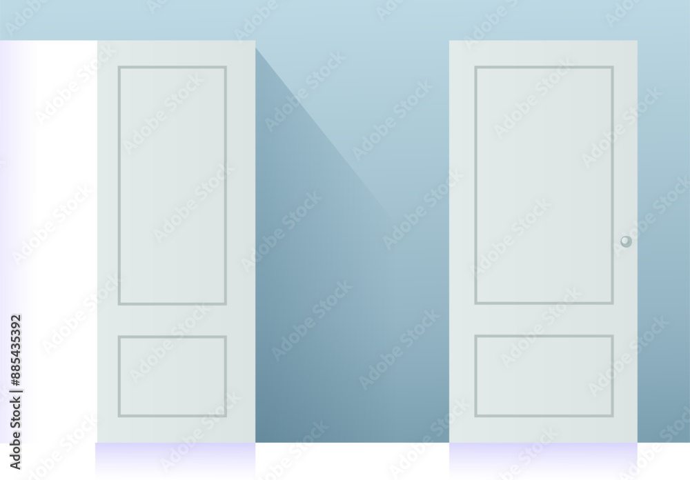 Door Panel in Open and Close Position - Stock Illustration Door Panel in Open and Close Position - Stock Illustration