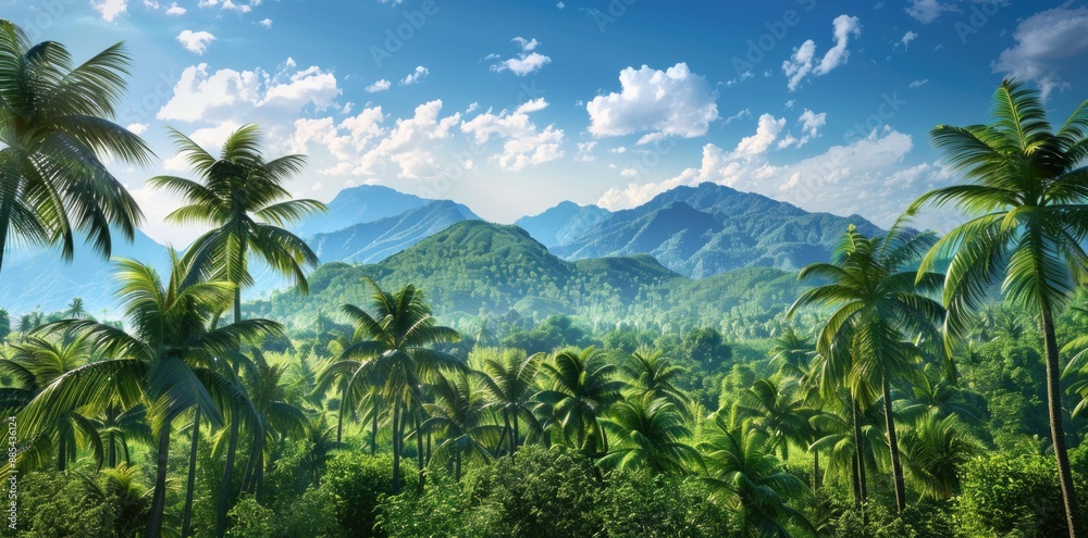 Forest scenic with palm trees. Forest scenic with palm trees.