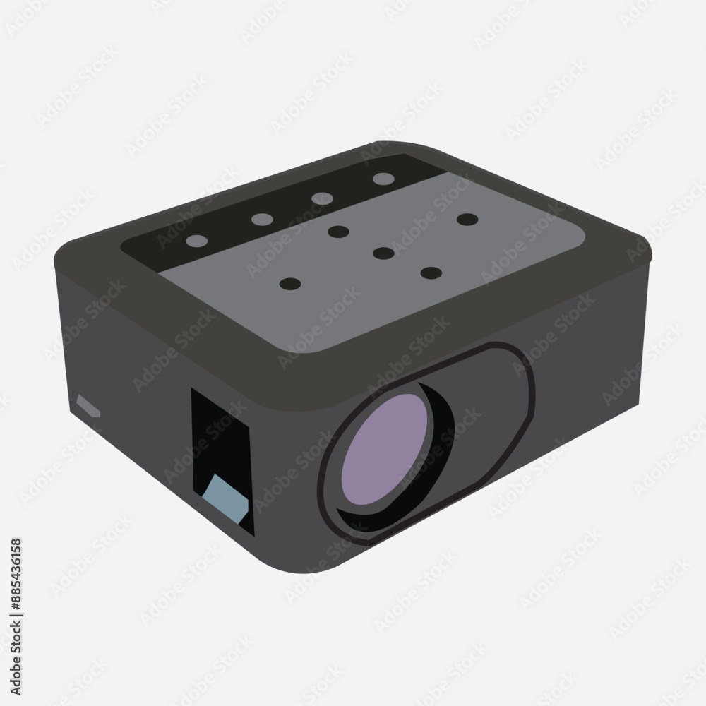 Obraz premium Simple black projector on white background