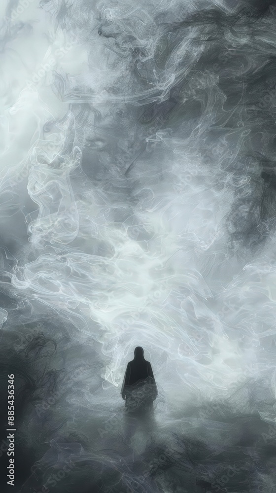 Obraz premium Craft a hauntingly beautiful yet eerie scene in minimalist art