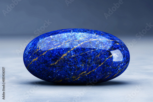 3D render of a polished lapis lazuli stone 