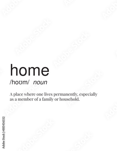 Vector and Typography dictionary meaning design of home