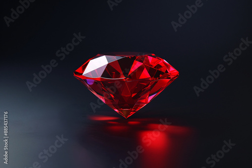 3D render of a ruby on plain background