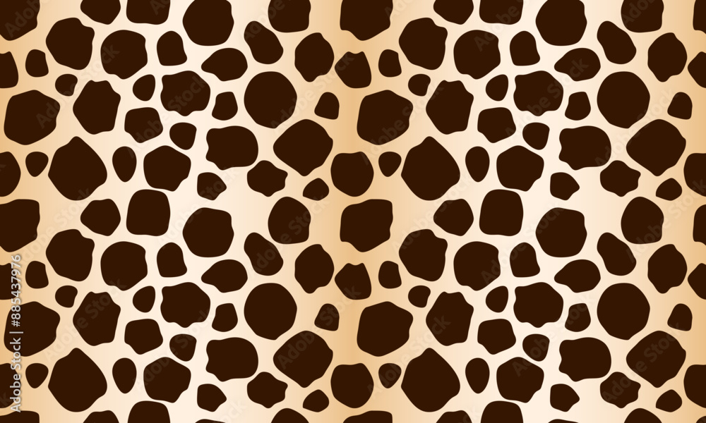 Repeating seamless pattern with cheetah skin pattern in vector for fabric, paper, print and web.