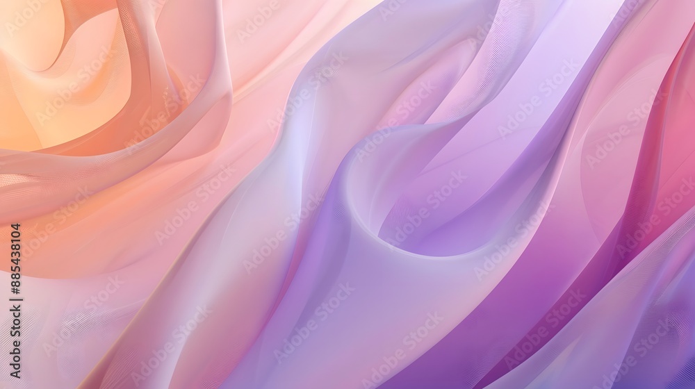 Obraz premium Flowing Pastel Fabric with Soft Gradient Colors Abstract Background, Wallpaper