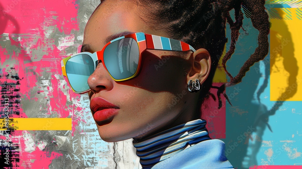 Vibrant Art Style Portrait of a Contemporary Woman, Generative Artwork with Colorful Palette, Generative A Vibrant Art Style Portrait of a Contemporary Woman, Generative Artwork with Colorful Palette, Generative A