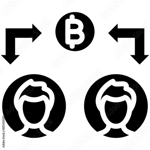 Peer To Peer vector icon illustration of Cryptocurrency iconset.