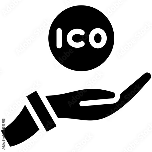 Initial Coin Offering vector icon illustration of Cryptocurrency iconset.