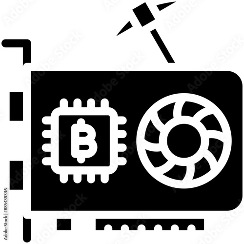 GPU Mining vector icon illustration of Cryptocurrency iconset.