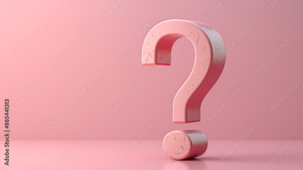 3D question mark on pastel interface background. Modern concept with pink hues. 3D question mark on pastel interface background. Modern concept with pink hues.