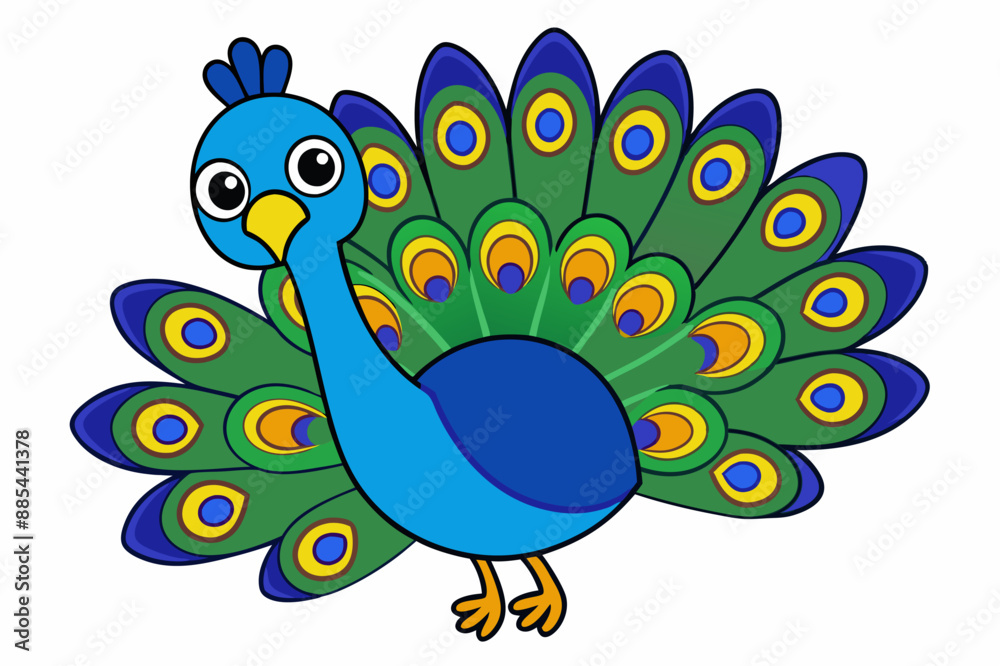 Peacock Vector Art Illustration Peacock Vector Art Illustration