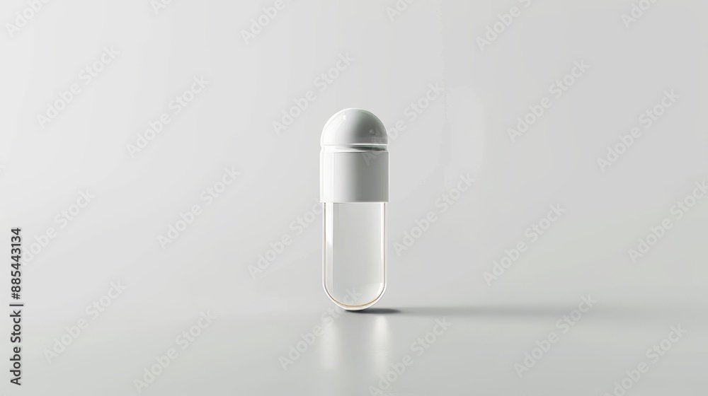Sleek Capsule Concept CuttingEdge Pharmaceutical Innovation on White Background Sleek Capsule Concept CuttingEdge Pharmaceutical Innovation on White Background
