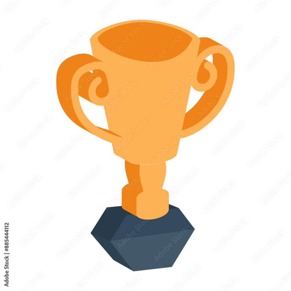 Nickel Gold Plated Cup with Marble Base isometric concept, Cone share bowl awards vector icon design, token of recognition symbol, Expression of gratitude sign distinctive insignia stock illustration Nickel Gold Plated Cup with Marble Base isometric concept, Cone share bowl awards vector icon design, token of recognition symbol, Expression of gratitude sign distinctive insignia stock illustration