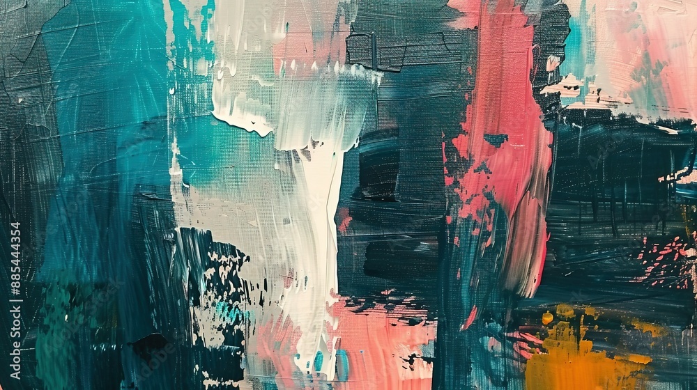 Fototapeta premium Abstract wave color painting harmony