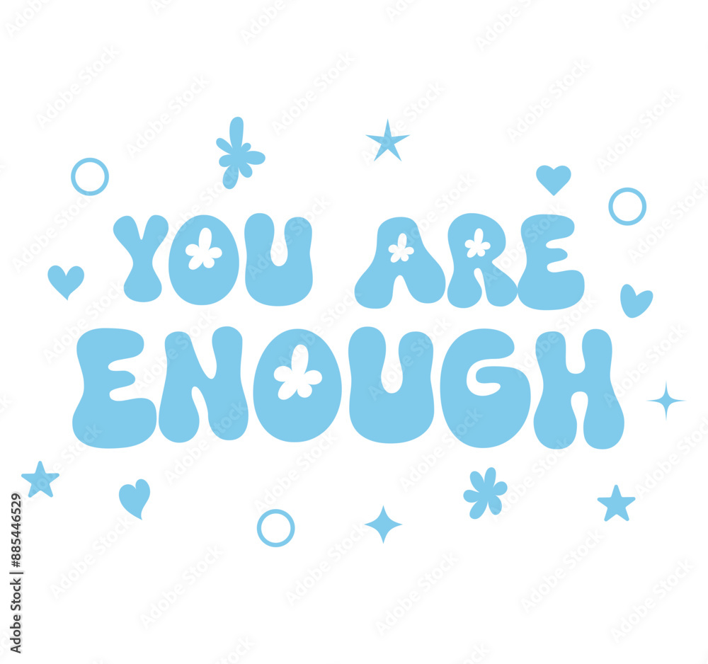Icons and Alphabet Art Vector Set - Remember, You Are Enough Icons and Alphabet Art Vector Set - Remember, You Are Enough