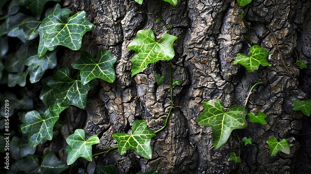 Ivy Clinging to the Weathered Bark of an Old Tree Ivy Clinging to the Weathered Bark of an Old Tree
