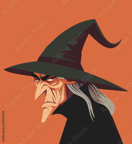 Scary Cartoon Halloween Wit...