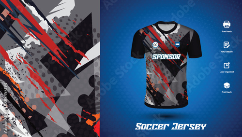 Soccer jersey design for sublimation or sports tshirt design for cricket football