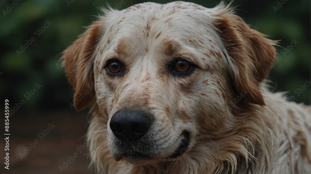 Atopic dermatitis in a dog Allergic reaction in animals. Atopic dermatitis in a dog Allergic reaction in animals.