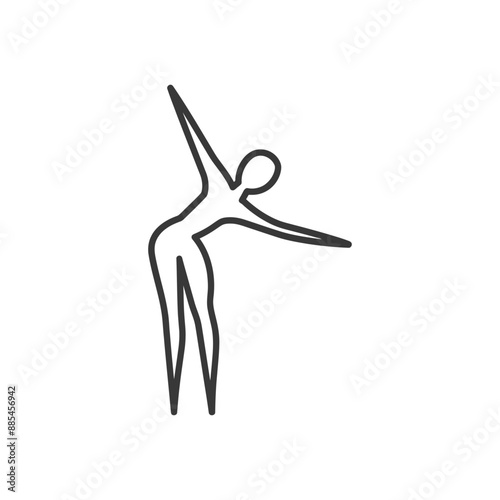 acrobatic minimalist line art icon logo symbol black color only