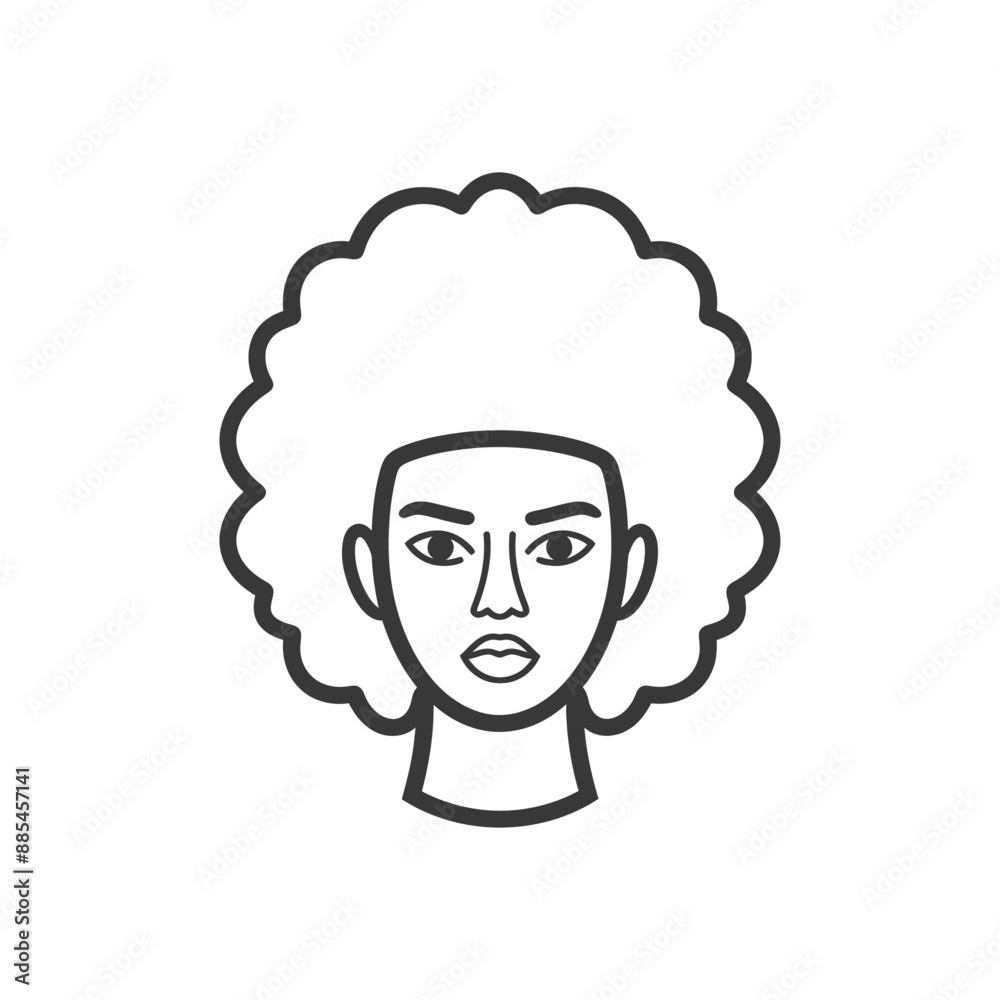 afro minimalist line art icon logo symbol black color only afro minimalist line art icon logo symbol black color only