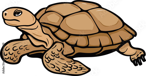 Cartoon Turtle Illustration: Representing Steadiness and Perseverance