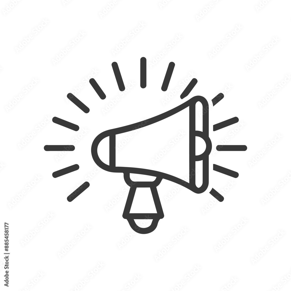 announcement minimalist line art icon logo symbol black color only