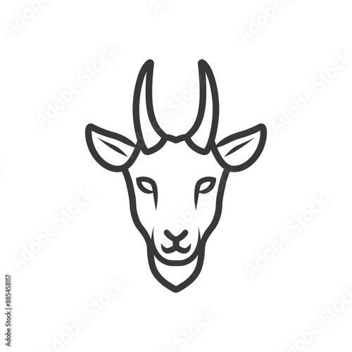 animal head minimalist line art icon logo symbol black color only