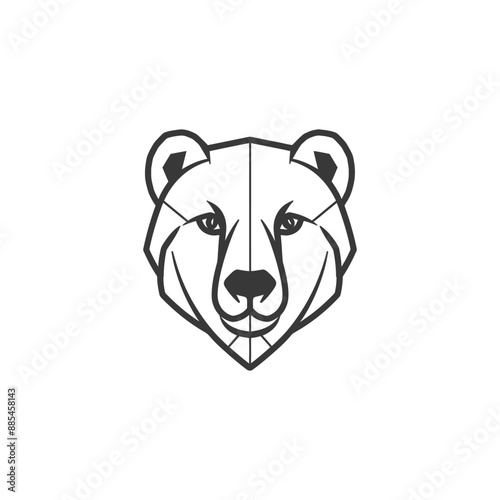 animal head minimalist line art icon logo symbol black color only