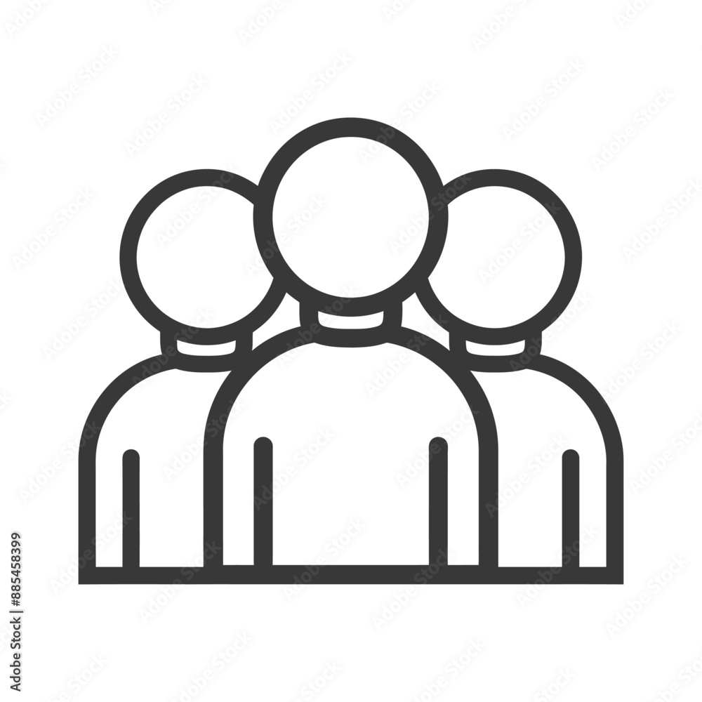 audience minimalist line art icon logo symbol black color only