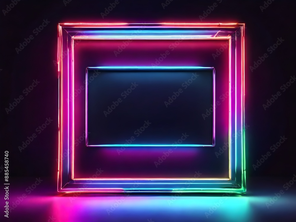 Twotone neon picture frame with dynamic motion graphic Twotone neon picture frame with dynamic motion graphic