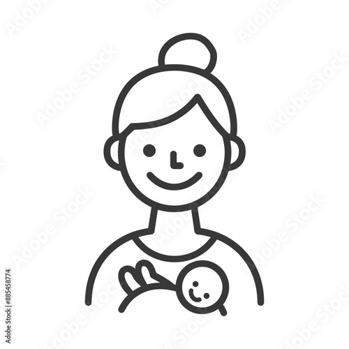 babysitter minimalist line art icon logo symbol black color only