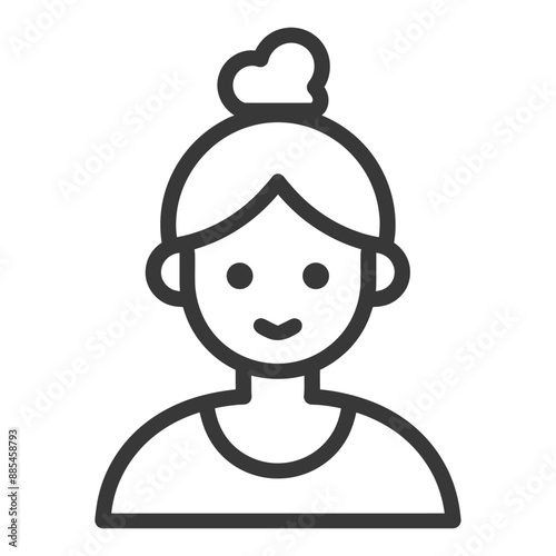 babysitter minimalist line art icon logo symbol black color only