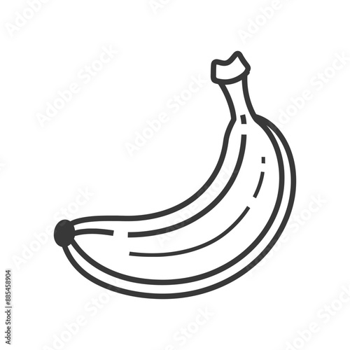 banana minimalist line art icon logo symbol black color only