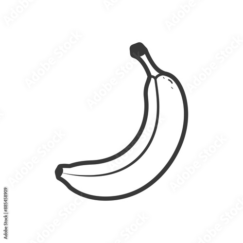 banana minimalist line art icon logo symbol black color only