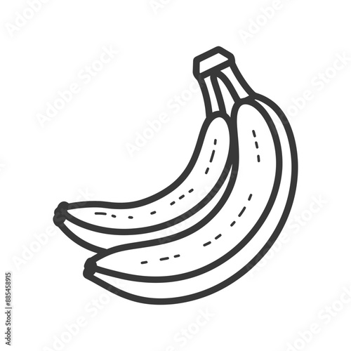 banana minimalist line art icon logo symbol black color only