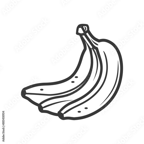 banana minimalist line art icon logo symbol black color only