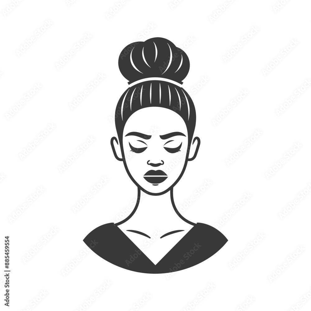 black woman minimalist line art icon logo symbol black color only black woman minimalist line art icon logo symbol black color only