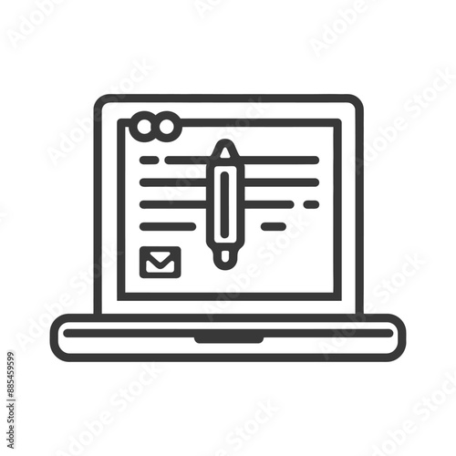 blog minimalist line art icon logo symbol black color only