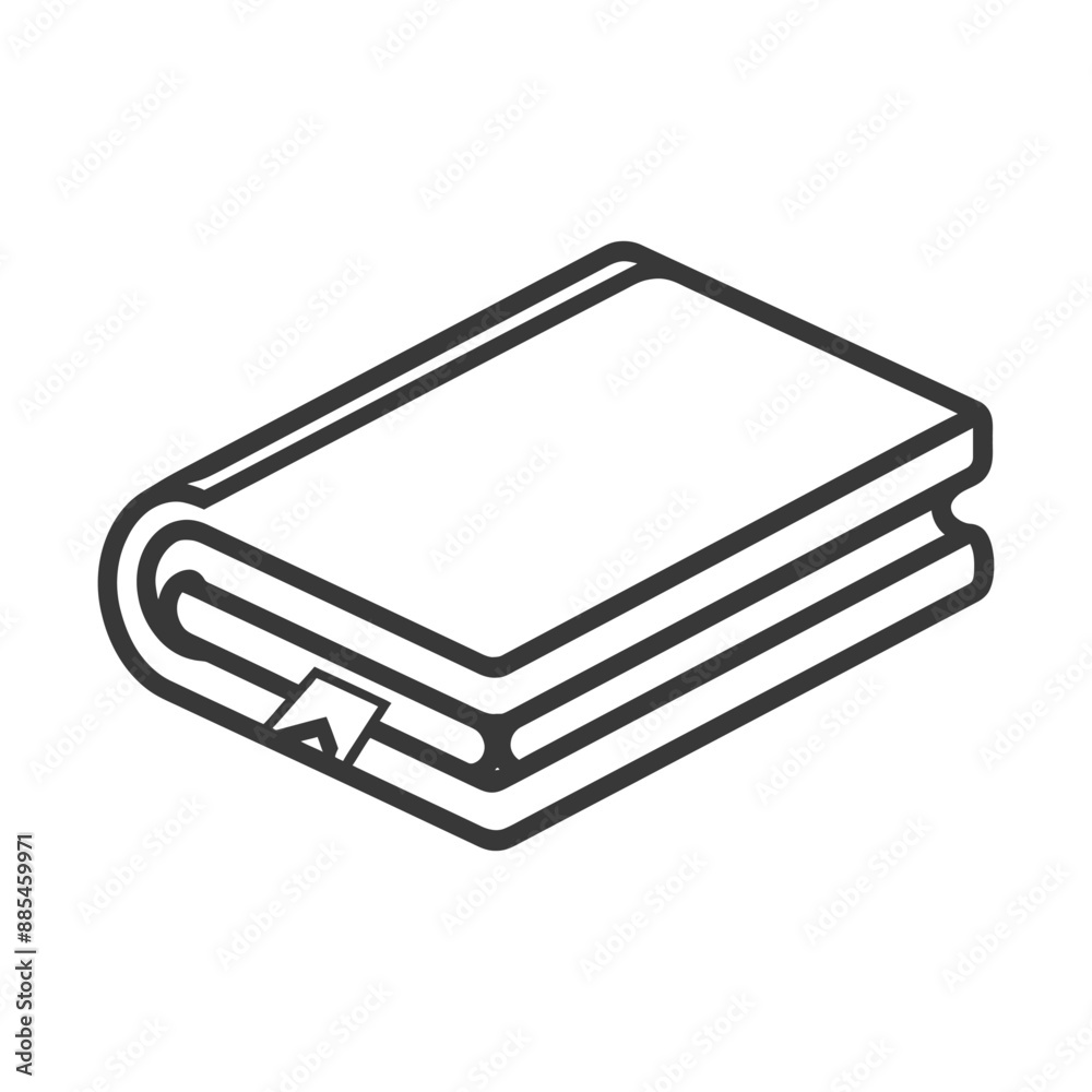 book minimalist line art icon logo symbol black color only