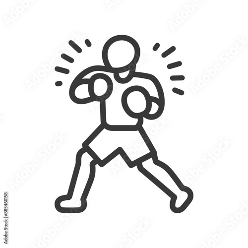 boxing minimalist line art icon logo symbol black color only
