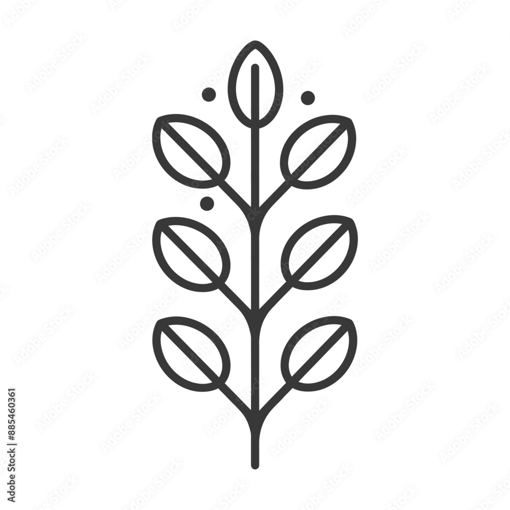 branches minimalist line art icon logo symbol black color only