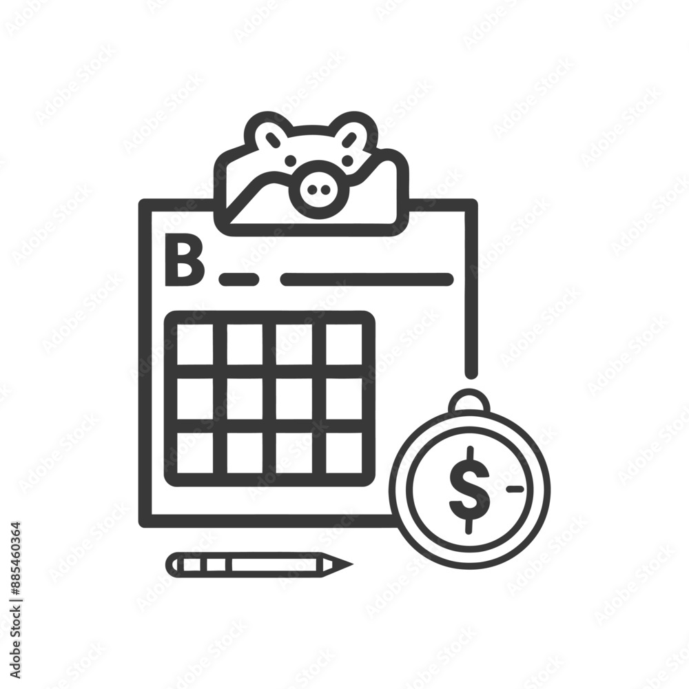 budget minimalist line art icon logo symbol black color only budget minimalist line art icon logo symbol black color only