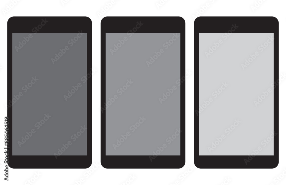 smartphone mockup with blank white screen in realistic, clay, flat vector, line style. mobile phone mockup front view. vector illustration smartphone mockup with blank white screen in realistic, clay, flat vector, line style. mobile phone mockup front view. vector illustration