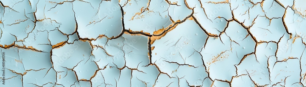 Close-up of blue cracked paint surface texture Close-up of blue cracked paint surface texture