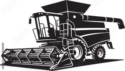 Agriculture harvester silhouette vector illustration isolated on a white background
