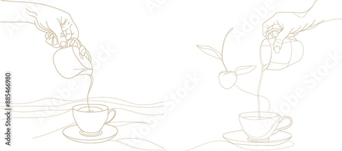 Continually drawn one-line hand holding a cigarette and a match. Smoking, smoker concept illustration. Smoker concept illustration.